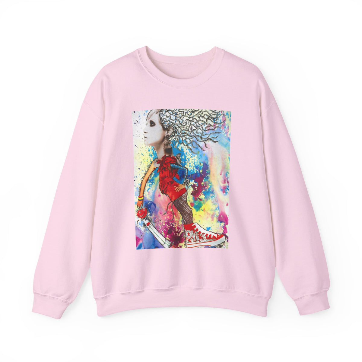 Colorful Abstract Woman Portrait Sweatshirt | Psychedelic Paint Art