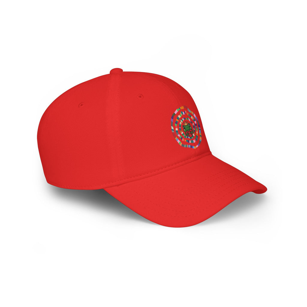 Colorful Spiral Sunflower Cap | Red Low Profile Baseball Cap
