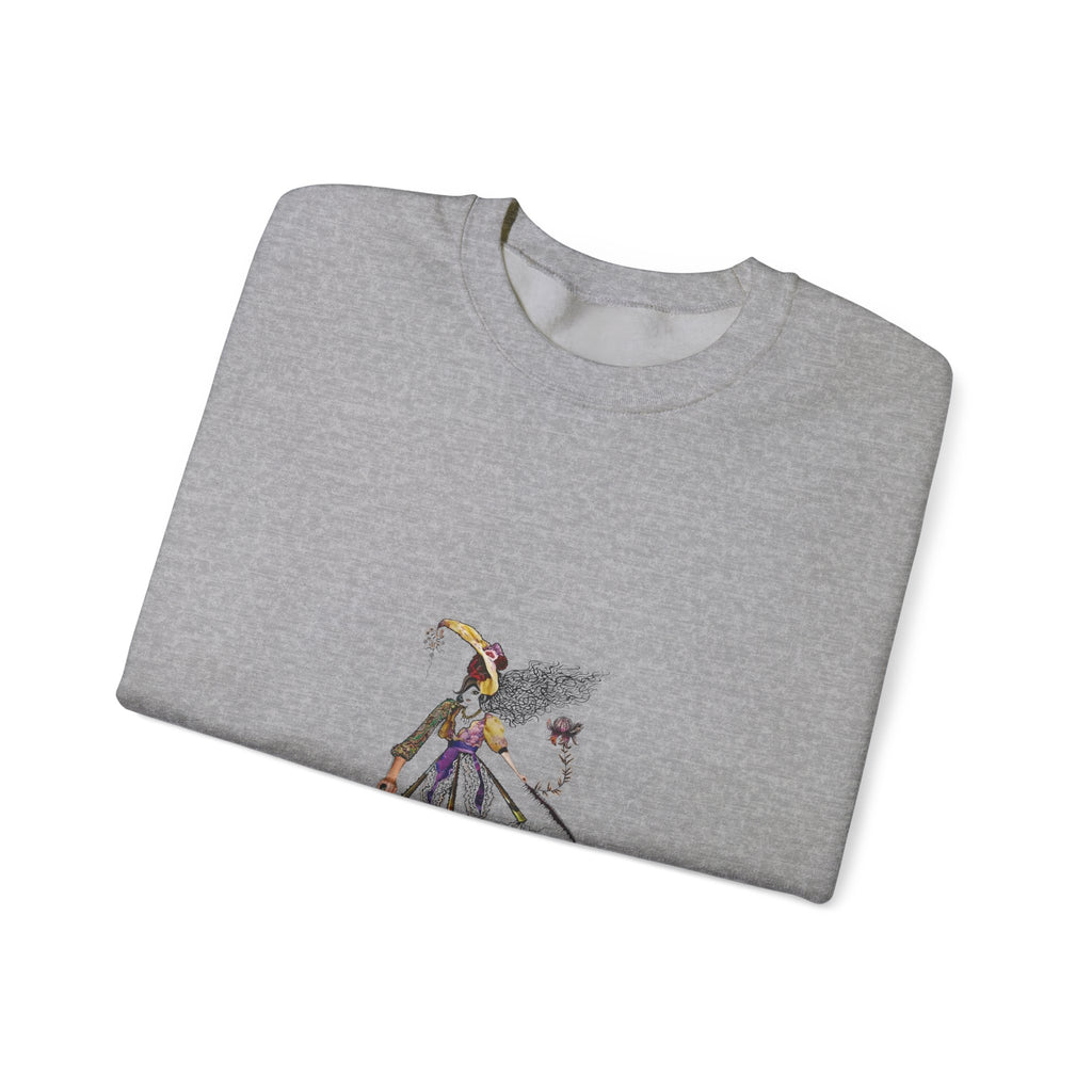 Crewneck Sweatshirt - Gothic Jester Skeleton Illustration
