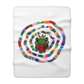 Prince Frog Holding Heart Sherpa Fleece Blanket | Colorful Spiral