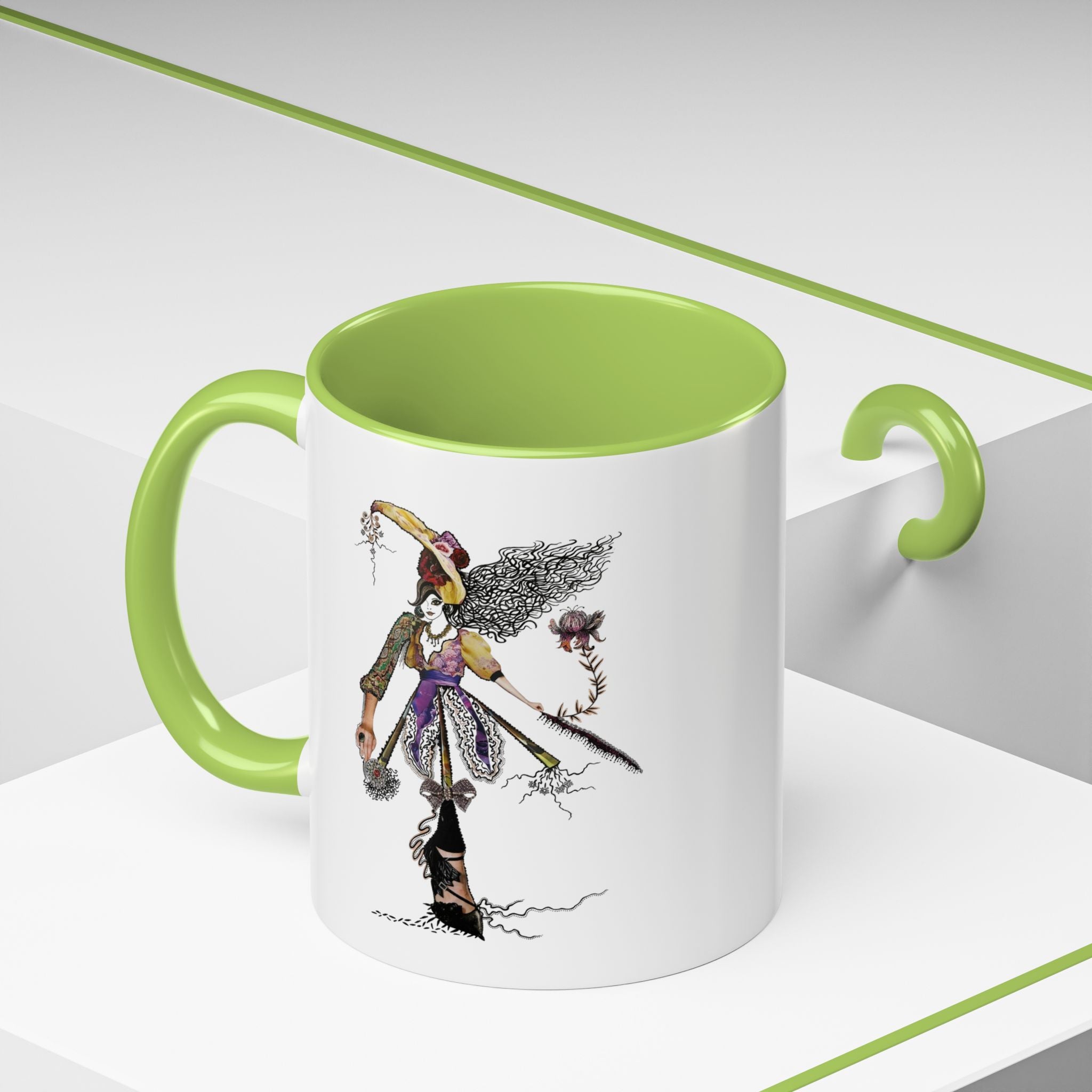 Whimsical Witch Illustration Mug | Accent Coffee Mug 11oz 15oz
