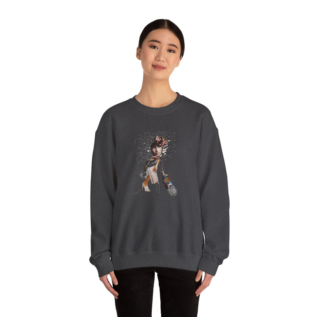Medusa Goddess Crewneck Sweatshirt — Mythic Floral Medusa Design
