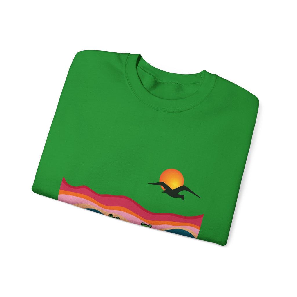 Desert Sunset Landscape Sweatshirt | Sunset Dunes with Road and Bird