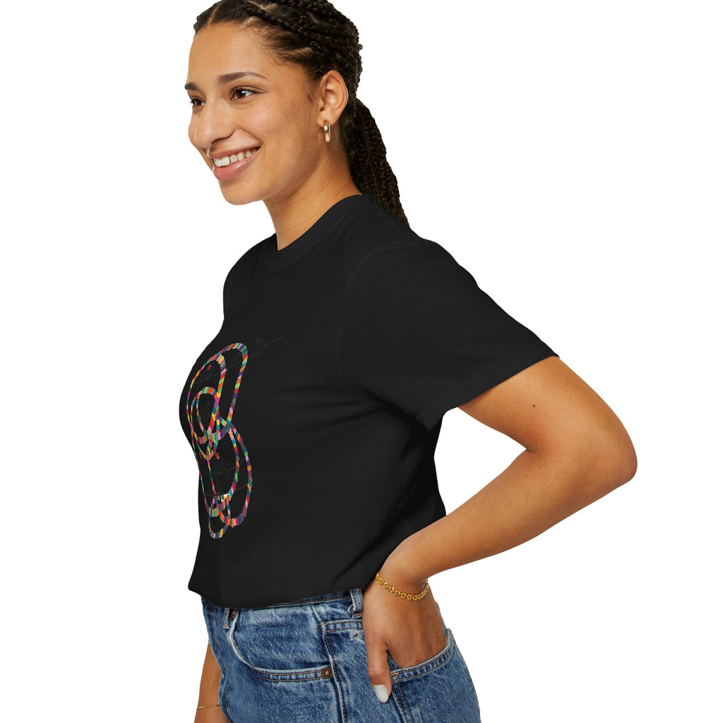 Bird Flight Graphic T-Shirt — Colorful Ring Silhouette Tee