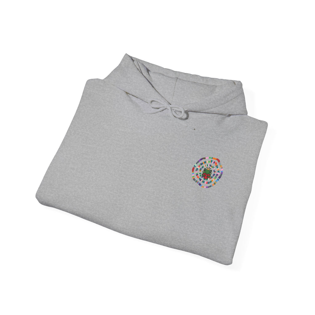Floral Mandala Logo Hoodie | Small Chest Emblem Sweatshirt