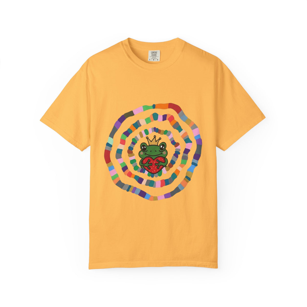 Crowned Frog Heart T-Shirt | Colorful Spiral Doodle