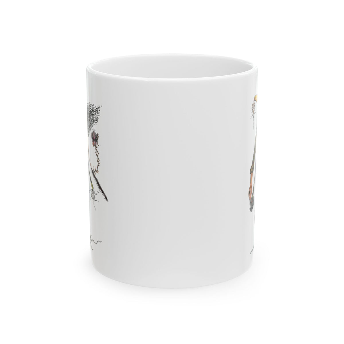Vintage Botanical Skull mug | Floral Anatomy ceramic mug