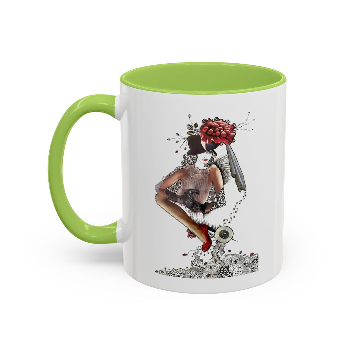 Floral Skull Pinup Mug | Accent Coffee Mug