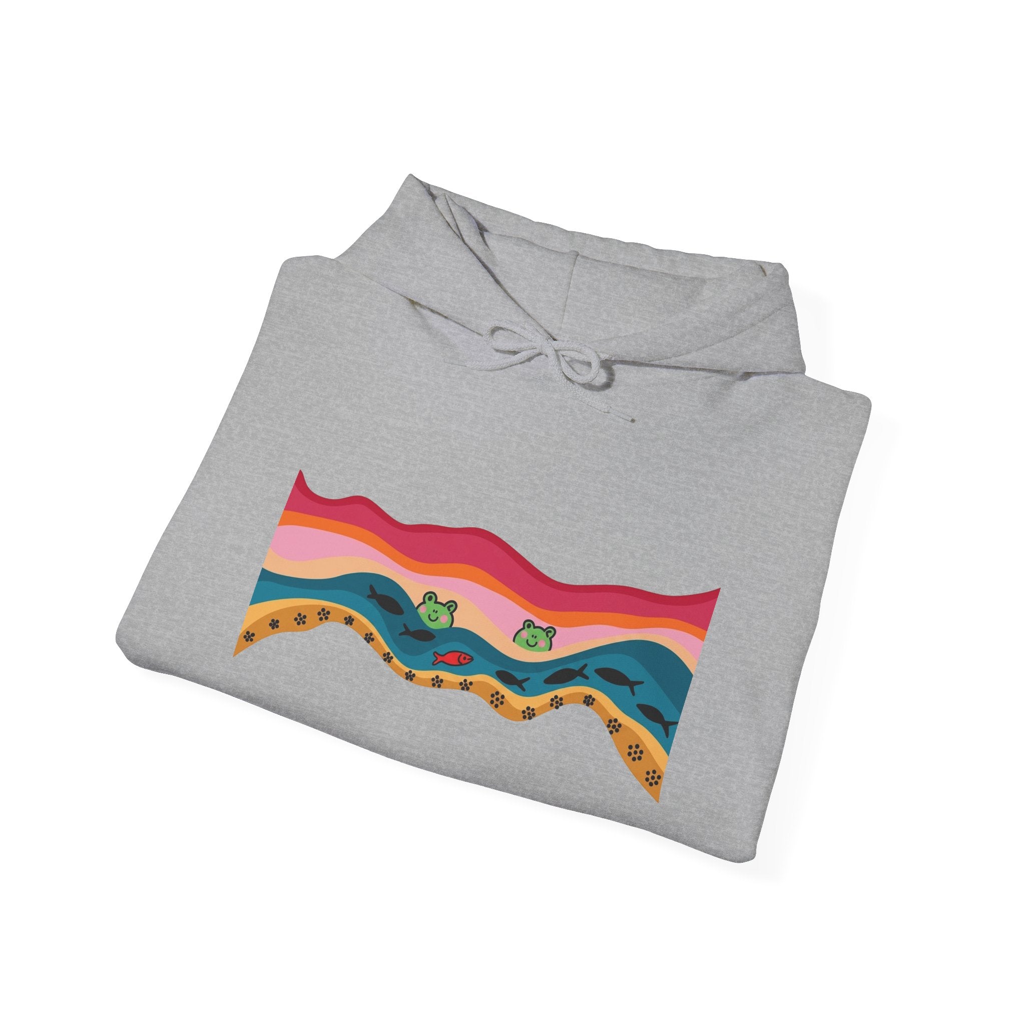 Desert Wave Hoodie — Colorful Sunset Landscape Graphic Sweatshirt