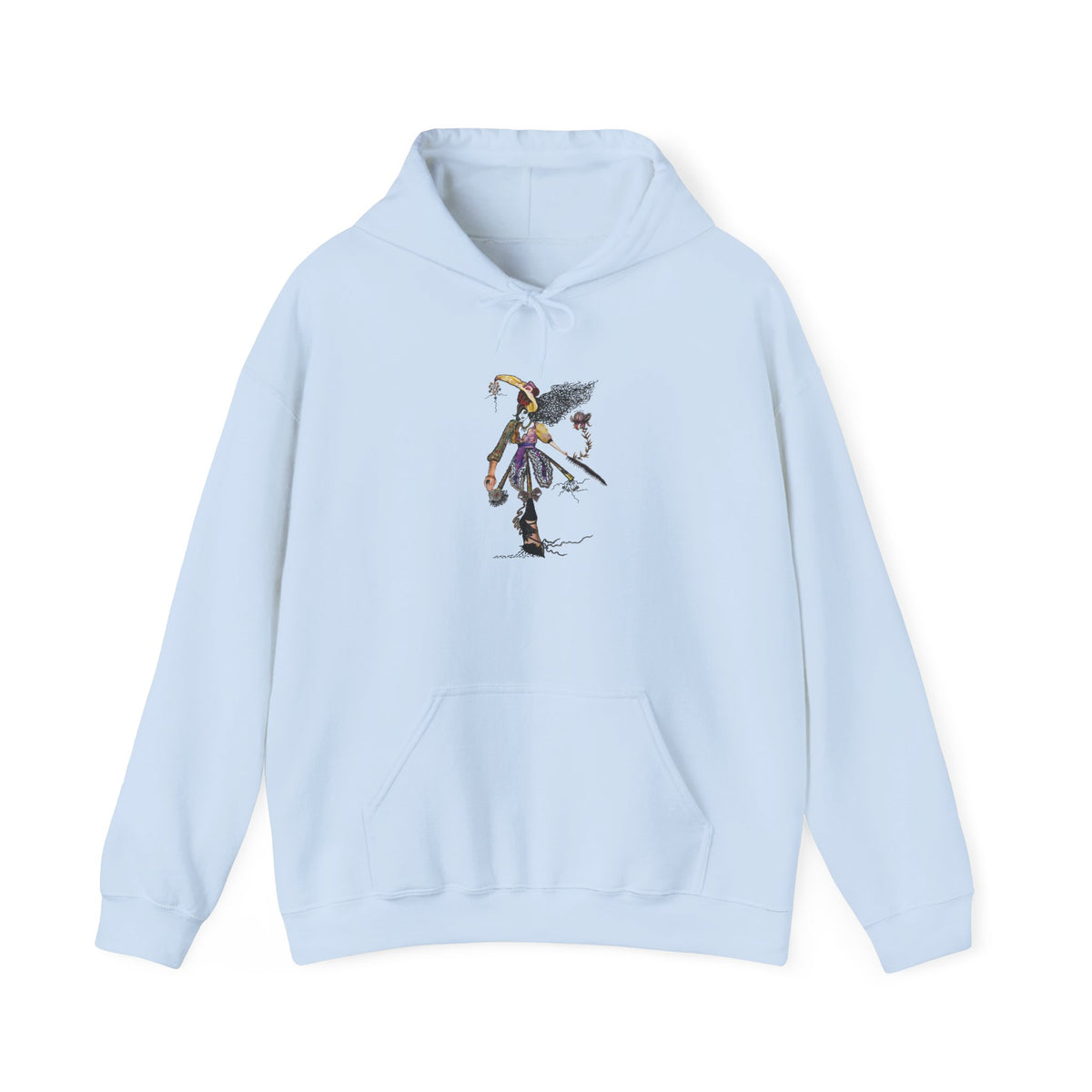 Hoodie — Gothic Angel Warrior Illustration Pullover