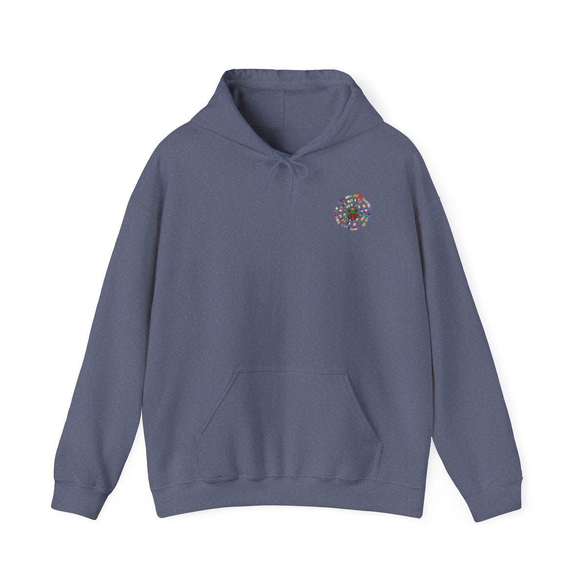 Floral Mandala Logo Hoodie | Small Chest Emblem Sweatshirt