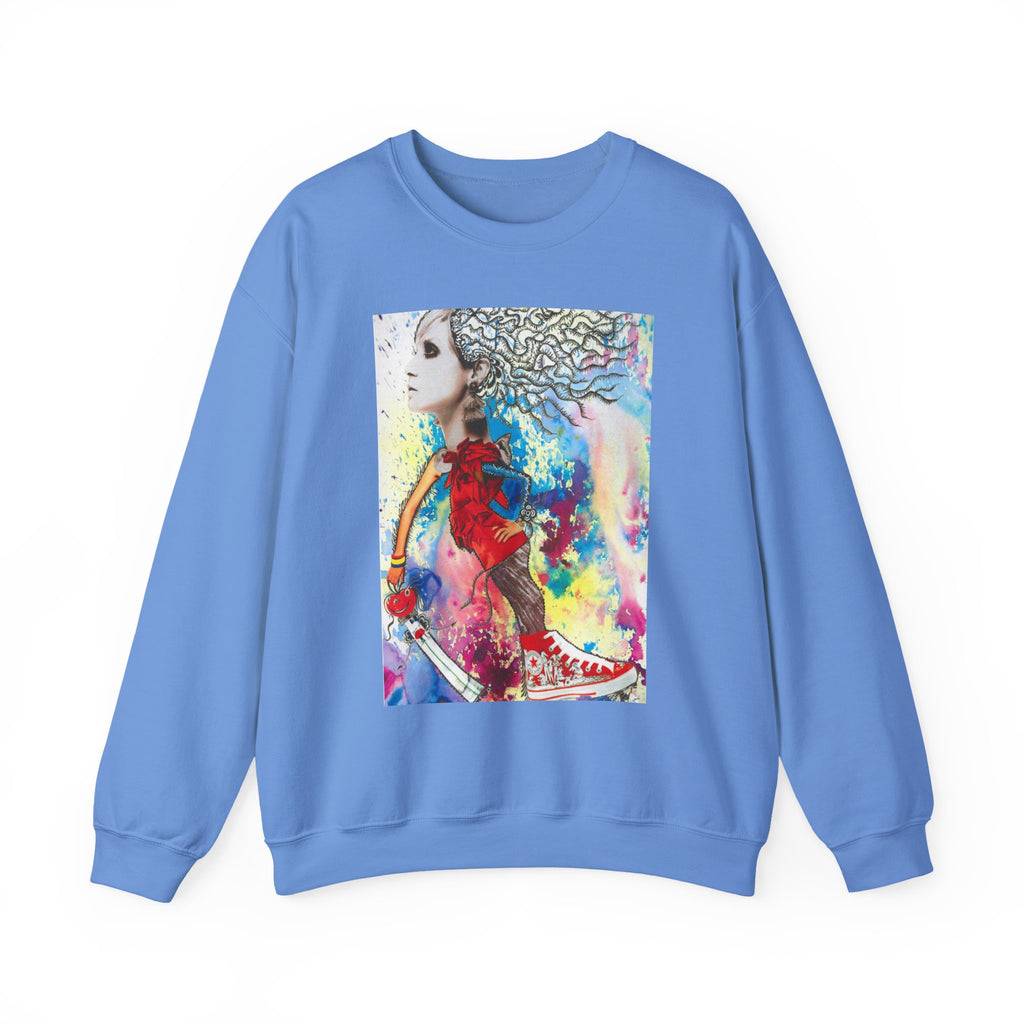 Colorful Abstract Woman Portrait Sweatshirt | Psychedelic Paint Art