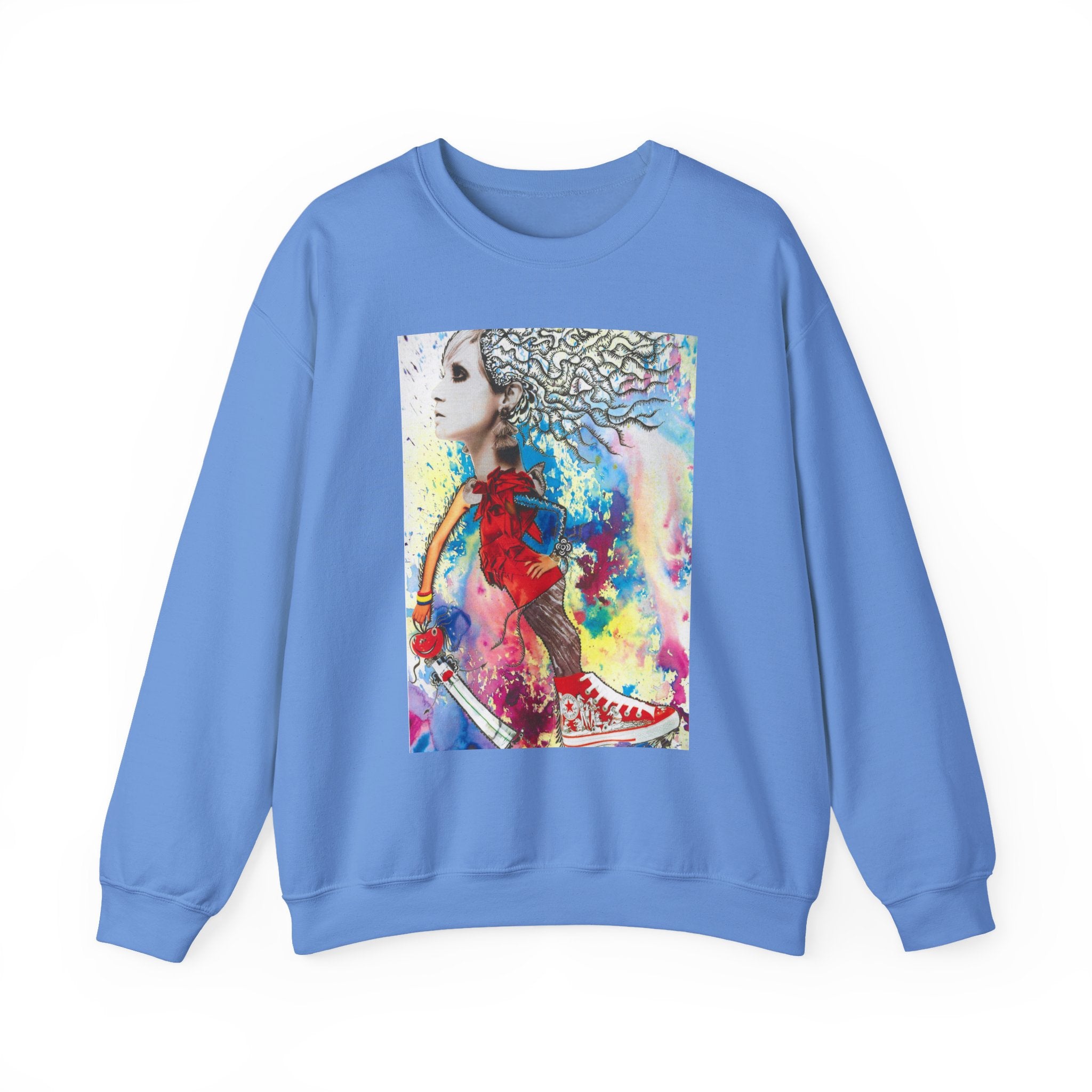 Colorful Abstract Woman Portrait Sweatshirt | Psychedelic Paint Art