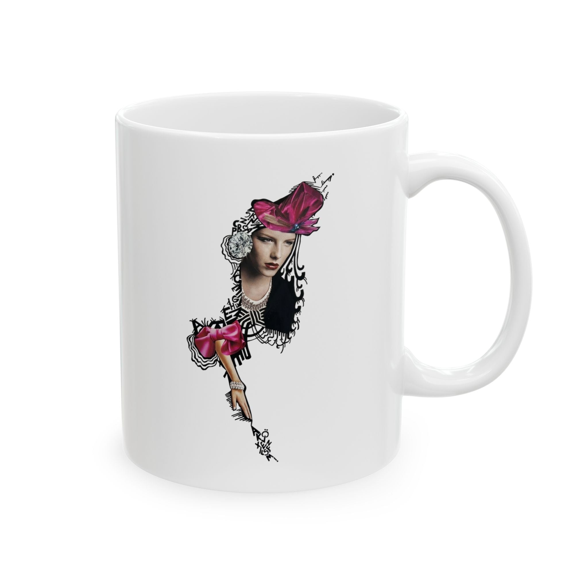 Rose Skeleton Illustration Mug | Floral Bone Anatomy Ceramic Mug