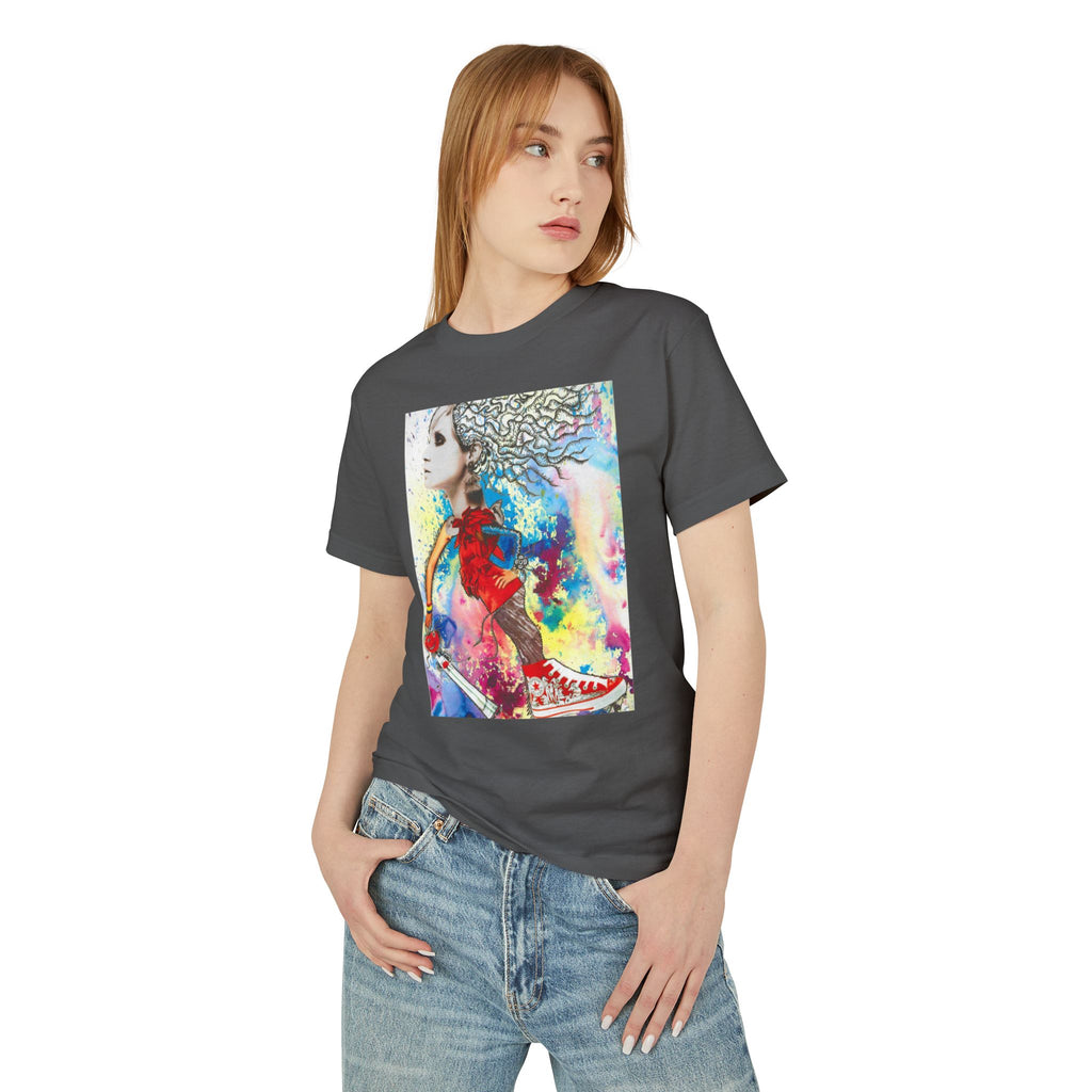 Colorful Abstract Woman Portrait T-Shirt | Artistic Watercolor Tee