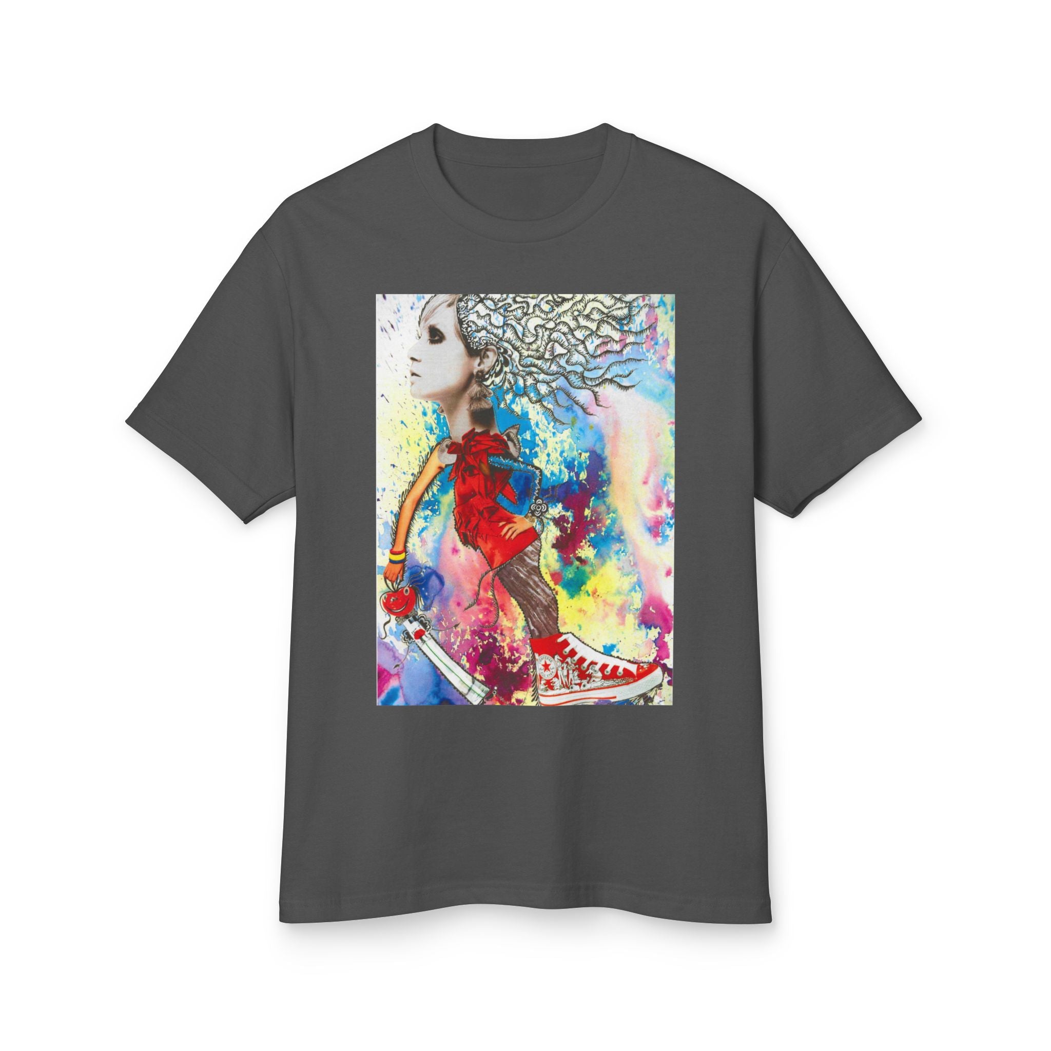 Colorful Abstract Woman Portrait T-Shirt | Artistic Watercolor Tee