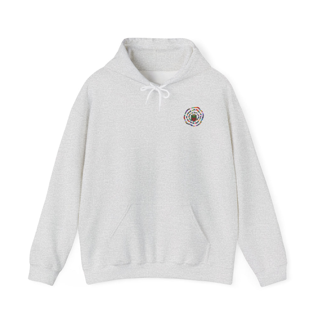 Floral Mandala Logo Hoodie | Small Chest Emblem Sweatshirt
