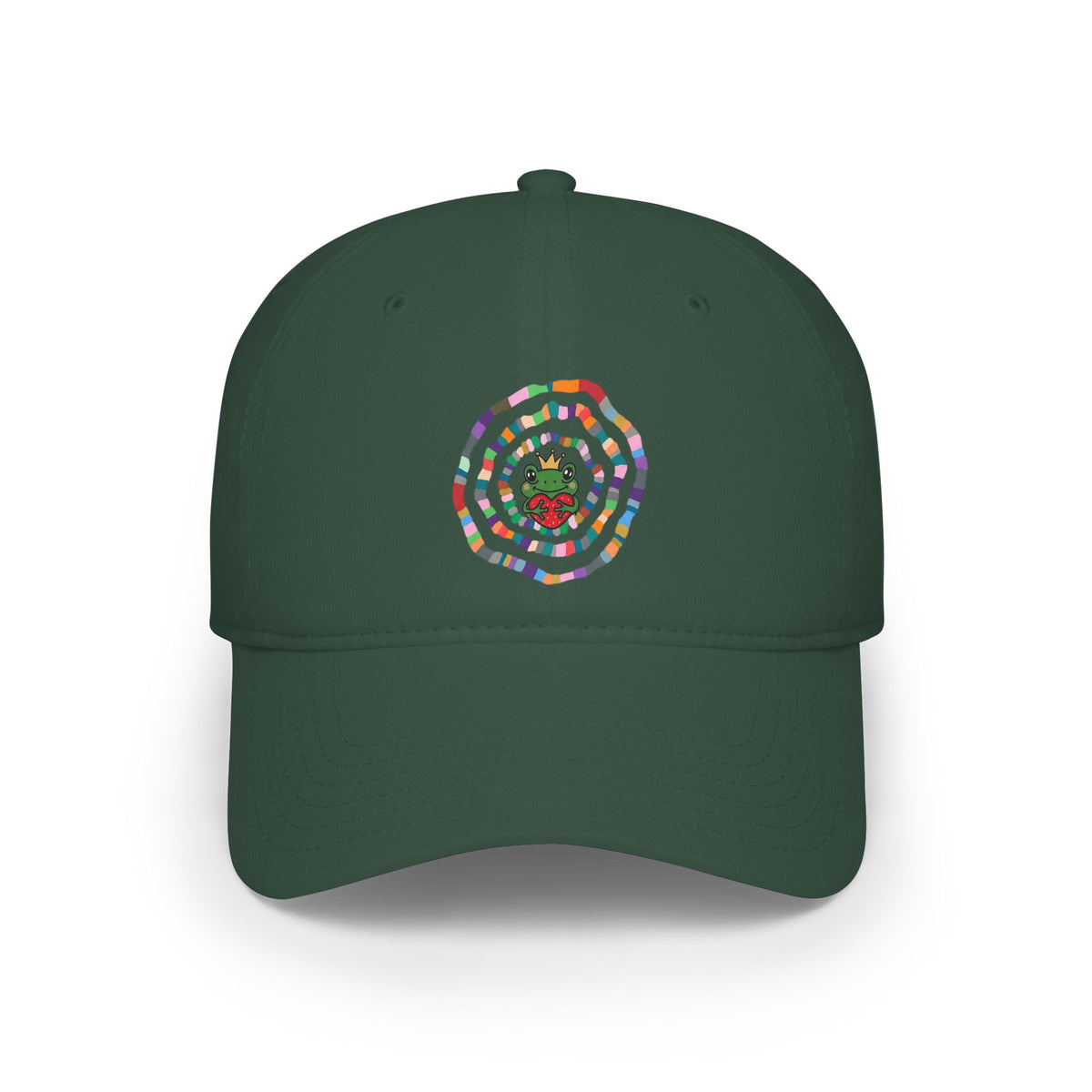 Colorful Spiral Sunflower Cap | Red Low Profile Baseball Cap
