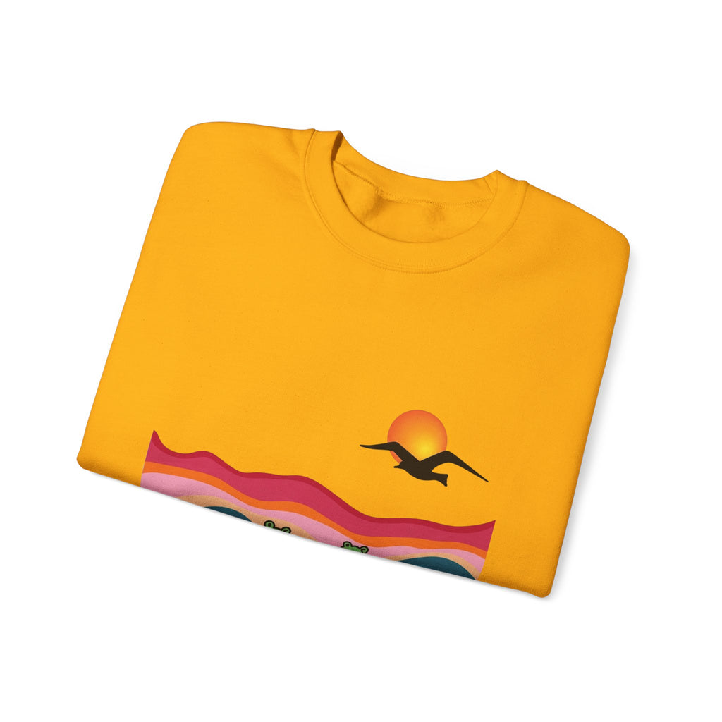 Desert Sunset Landscape Sweatshirt | Sunset Dunes with Road and Bird