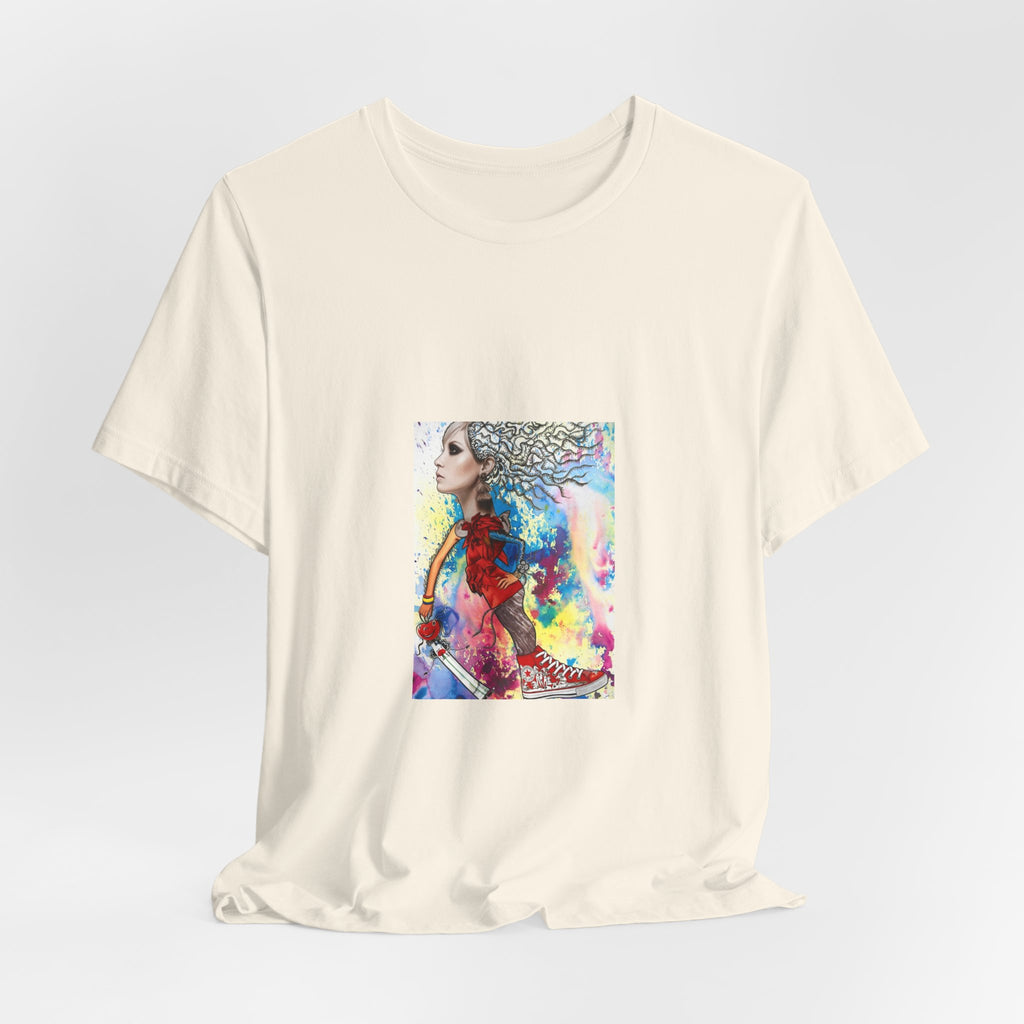 Abstract Watercolor Woman Portrait T‑Shirt
