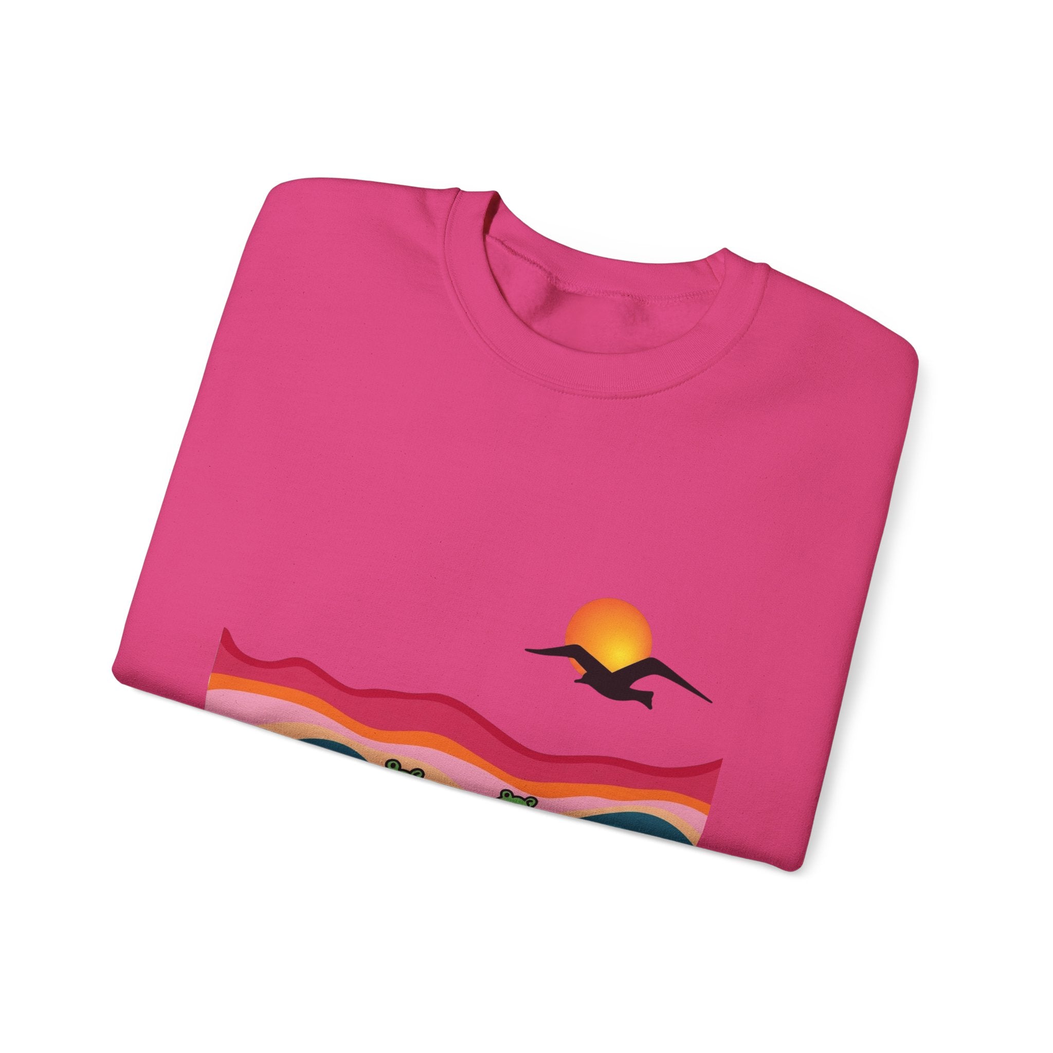 Desert Sunset Landscape Sweatshirt | Sunset Dunes with Road and Bird