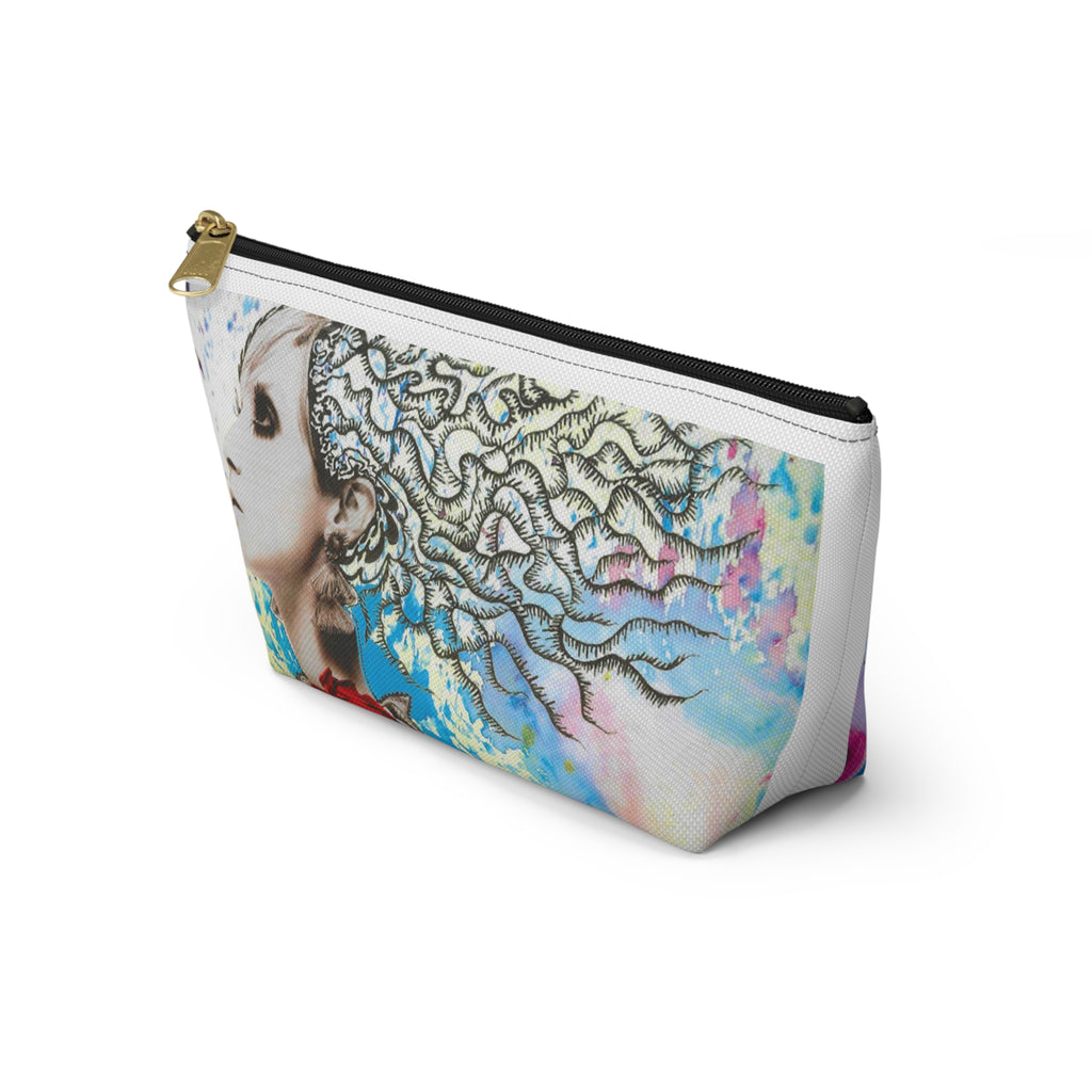 Colorful Girl Illustration Accessory Pouch | T-Bottom Cosmetic Bag