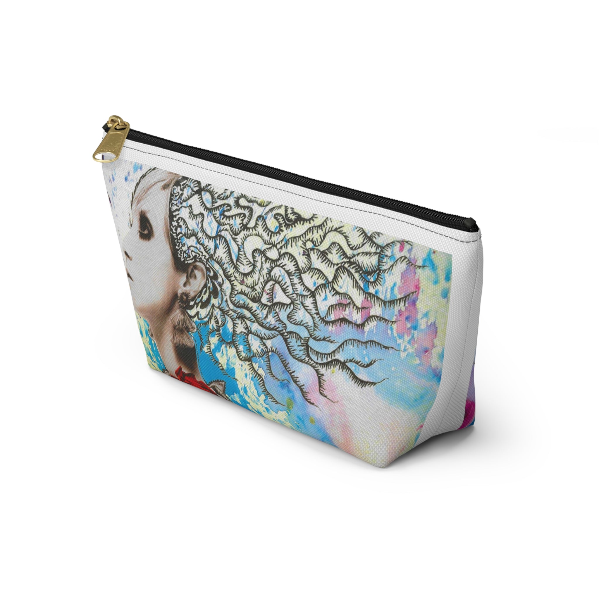 Colorful Girl Illustration Accessory Pouch | T-Bottom Cosmetic Bag