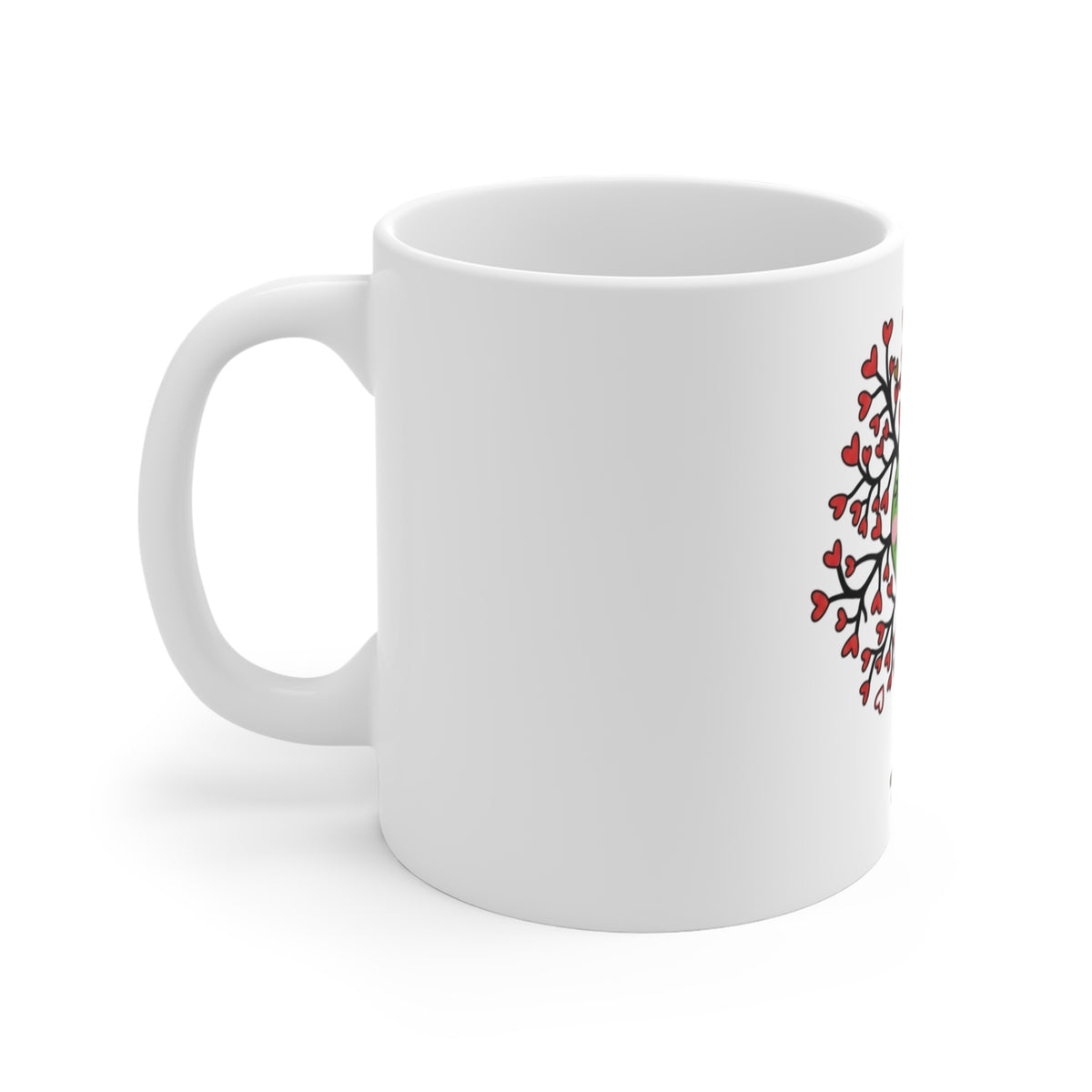 Heart Tree Frog Mug | Cute Green Frog with Heart-Shaped Branches