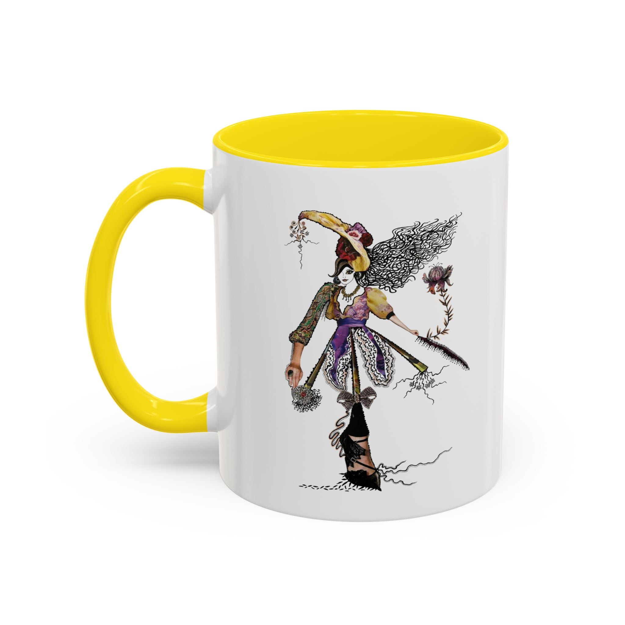 Whimsical Witch Illustration Mug | Accent Coffee Mug 11oz 15oz