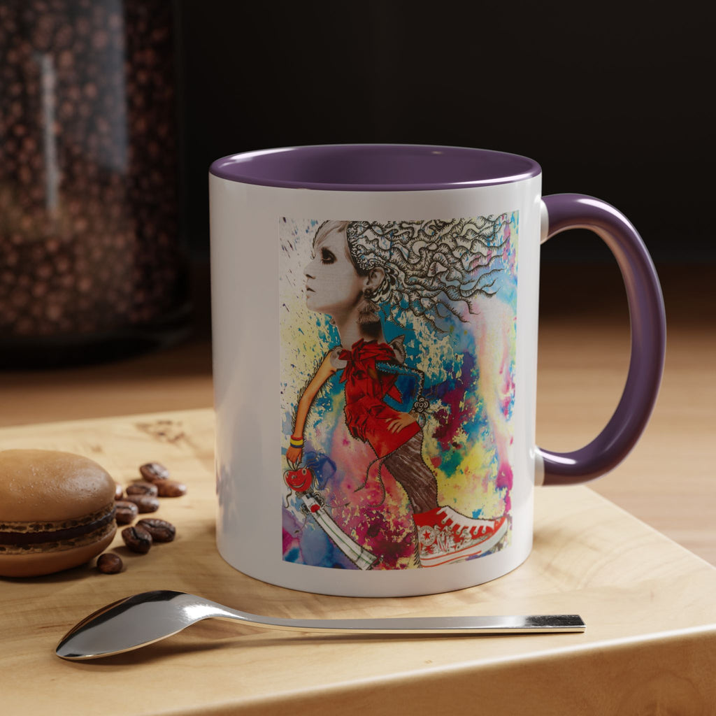 Colorful Abstract Woman Portrait Mug | Accent Coffee Mug