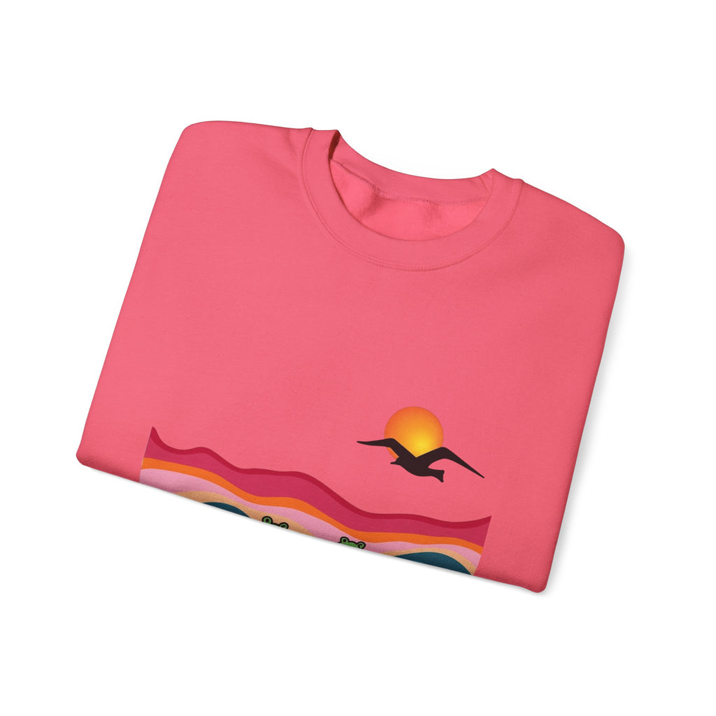 Desert Sunset Landscape Sweatshirt | Sunset Dunes with Road and Bird