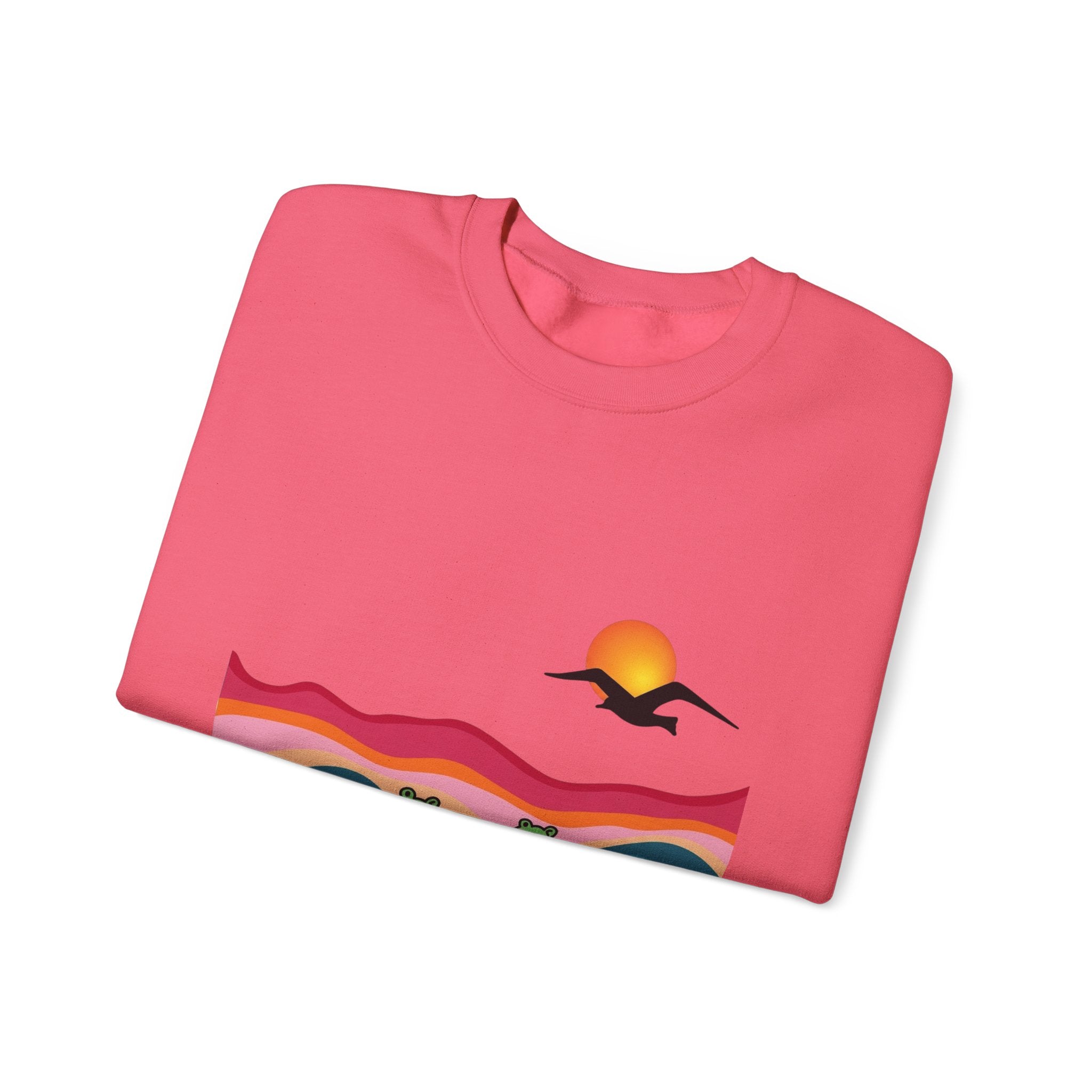 Desert Sunset Landscape Sweatshirt | Sunset Dunes with Road and Bird
