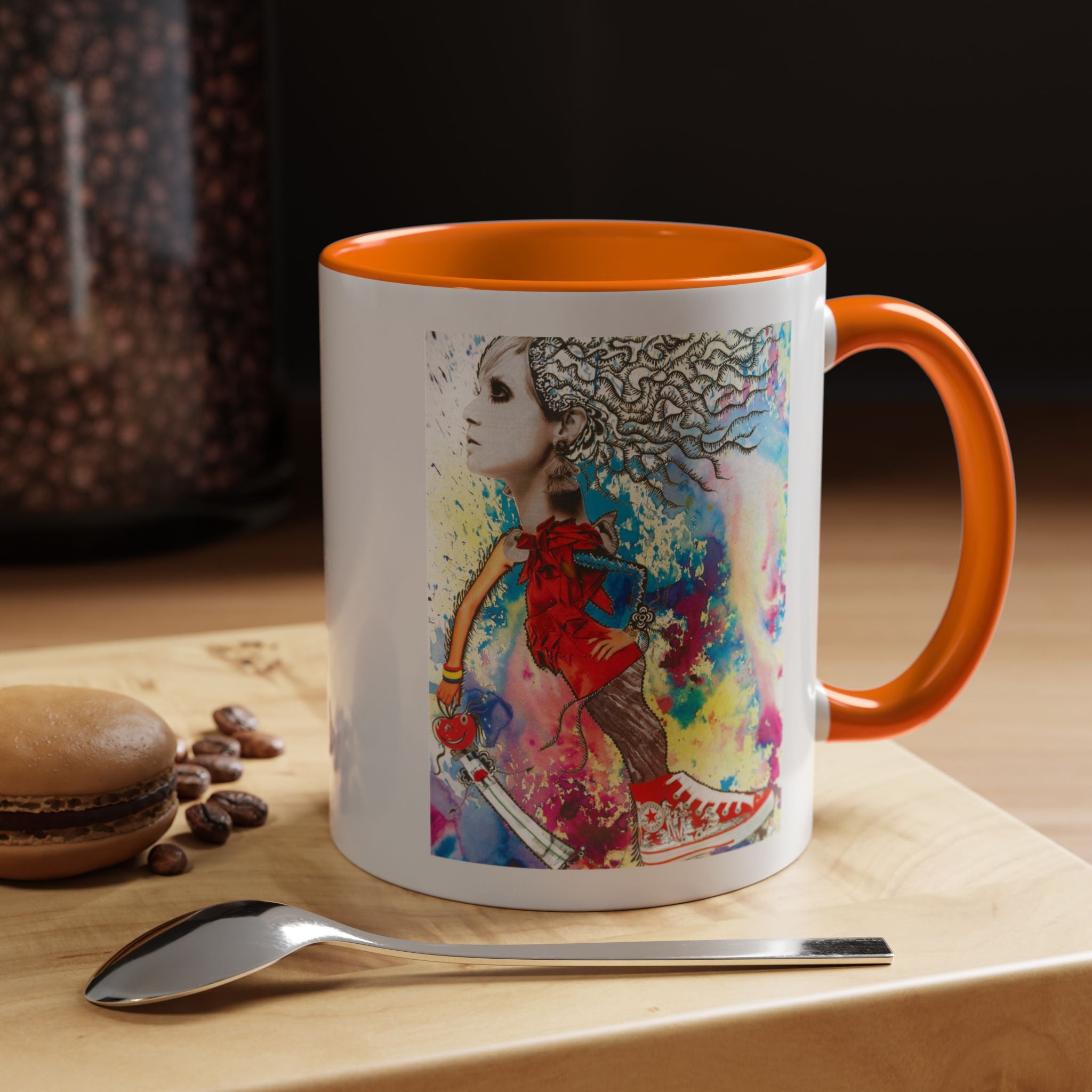 Colorful Abstract Woman Portrait Mug | Accent Coffee Mug
