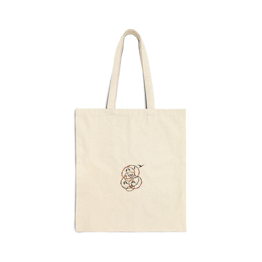 Canvas Tote Bag — Minimal Line Art Orange Illustration