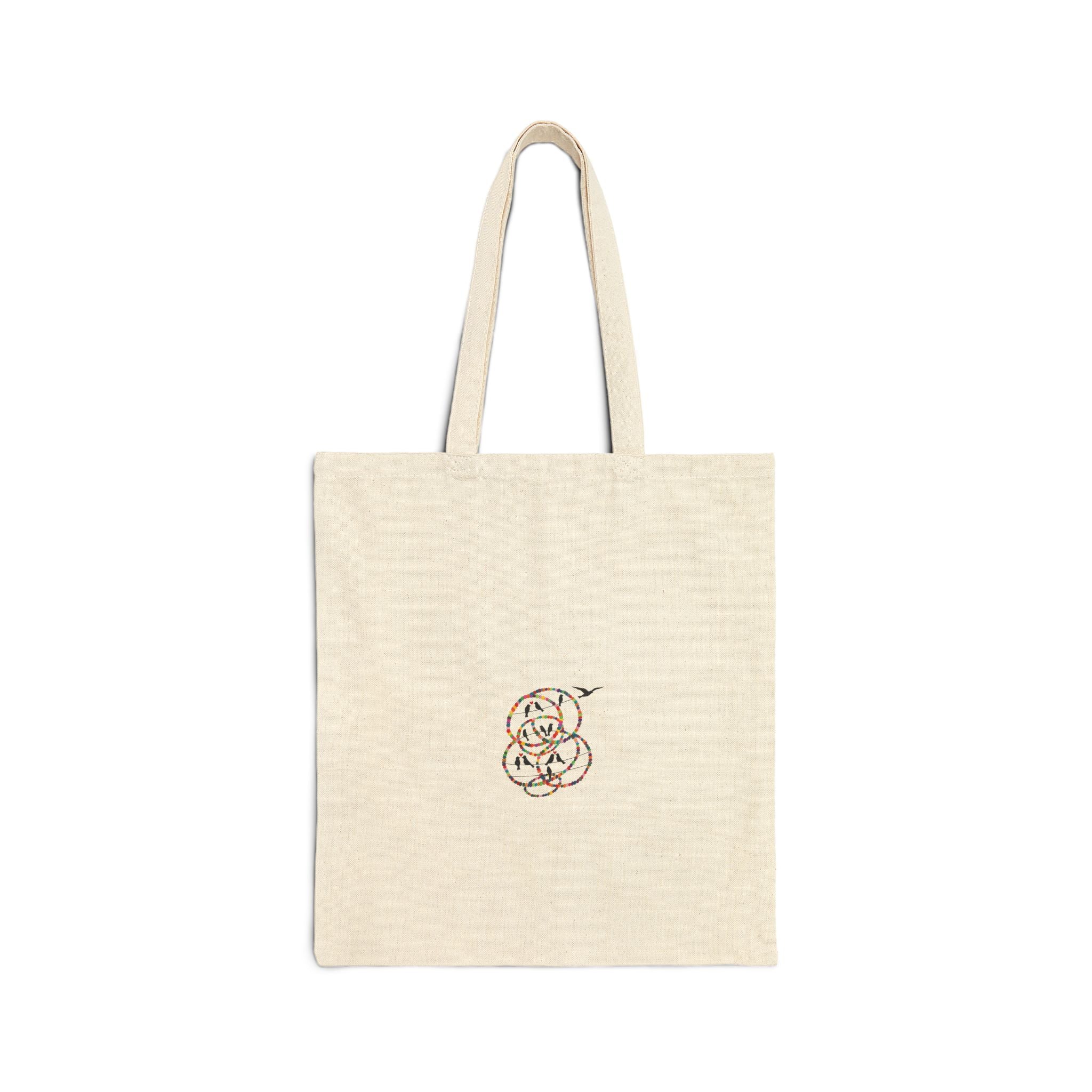 Canvas Tote Bag — Minimal Line Art Orange Illustration