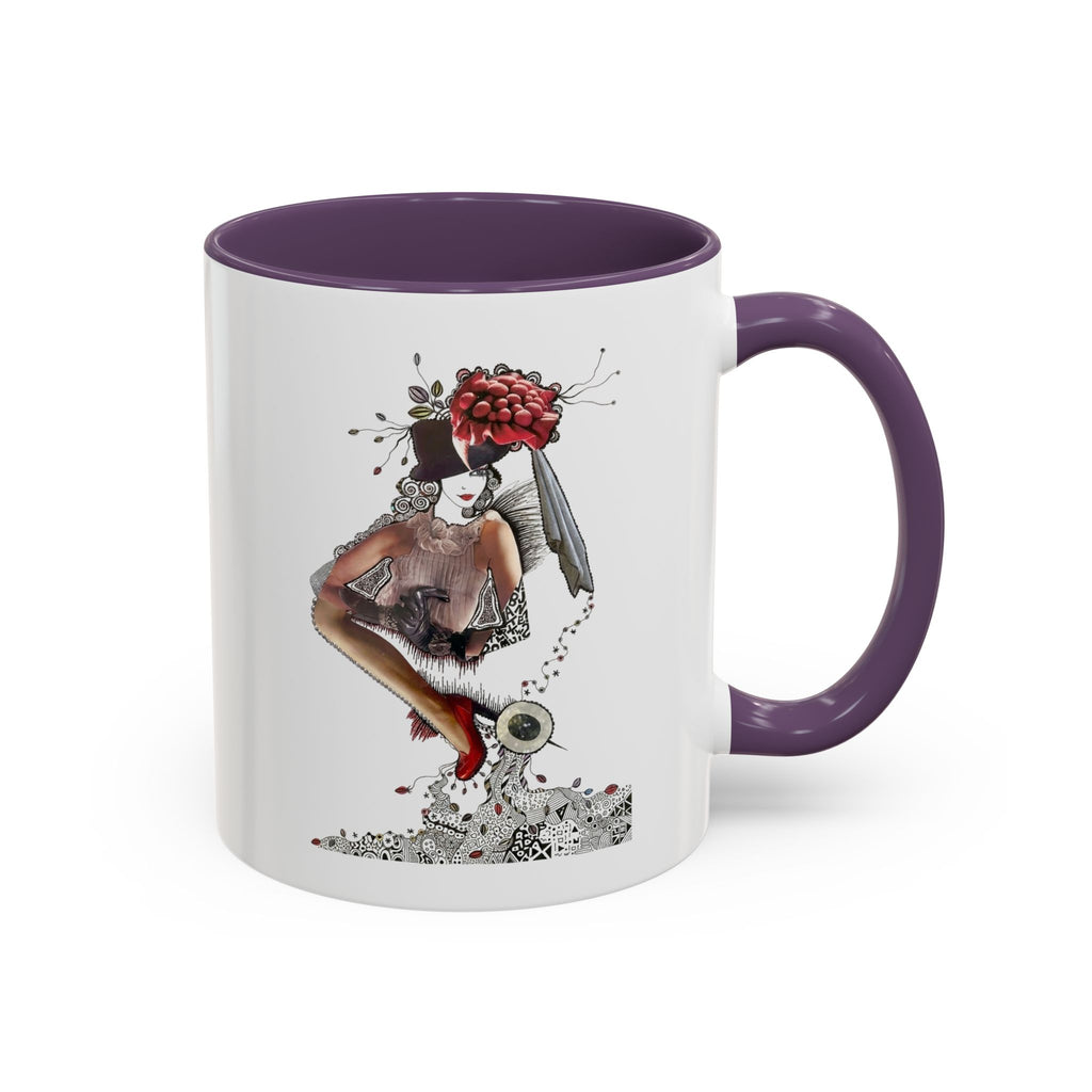 Floral Skull Pinup Mug | Accent Coffee Mug