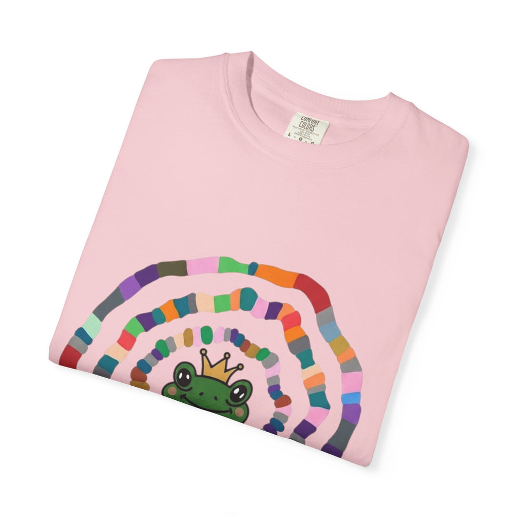 Crowned Frog Heart T-Shirt | Colorful Spiral Doodle