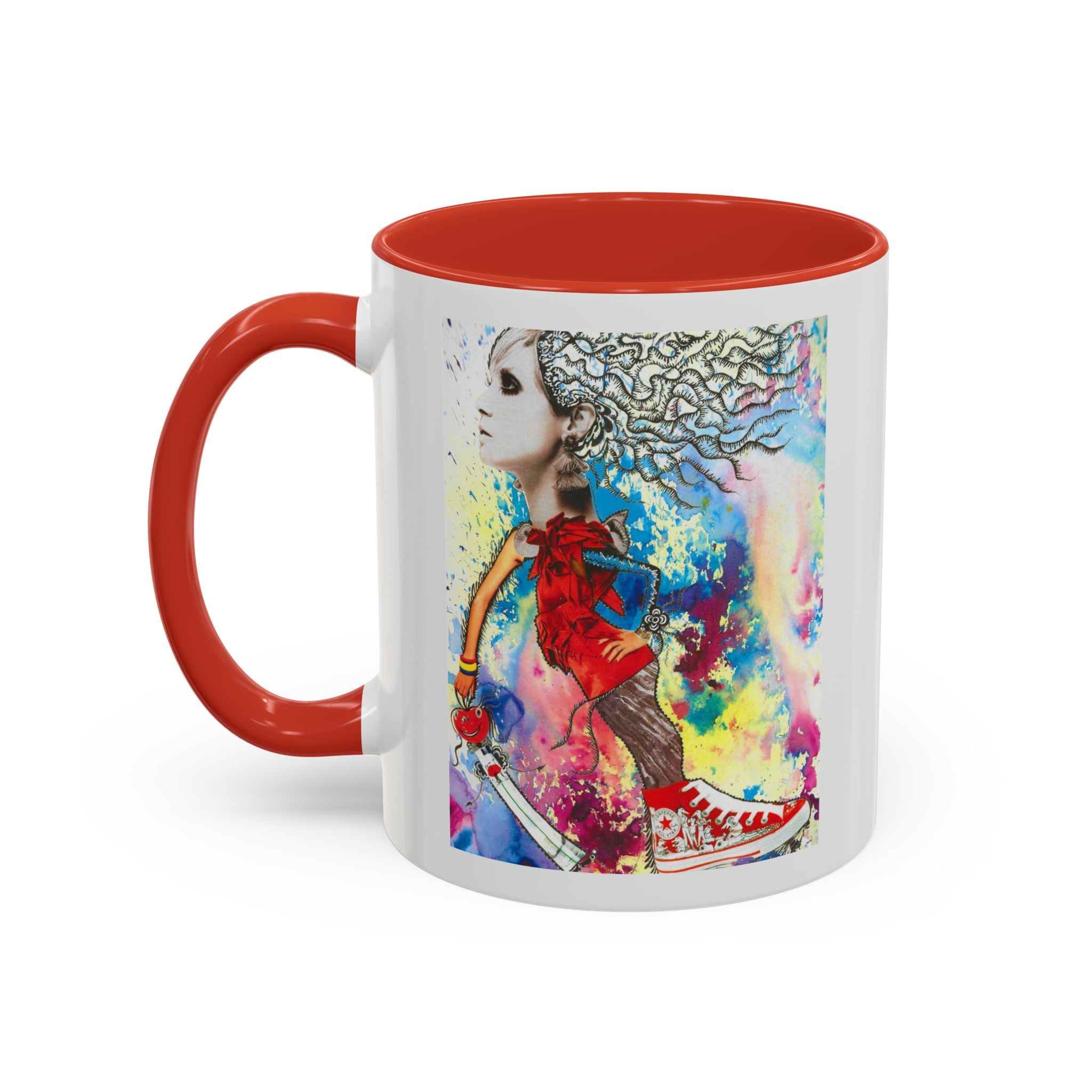 Colorful Abstract Woman Portrait Mug | Accent Coffee Mug