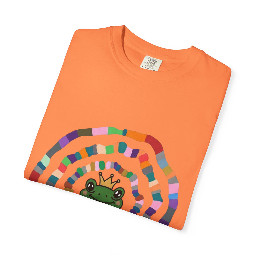 Crowned Frog Heart T-Shirt | Colorful Spiral Doodle