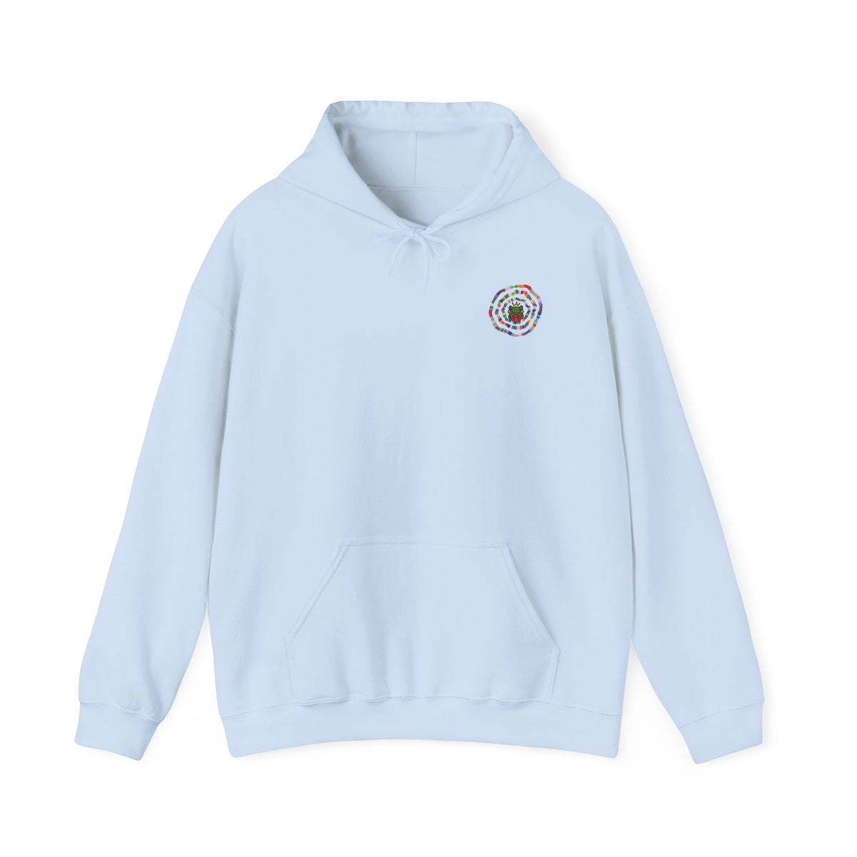 Floral Mandala Logo Hoodie | Small Chest Emblem Sweatshirt