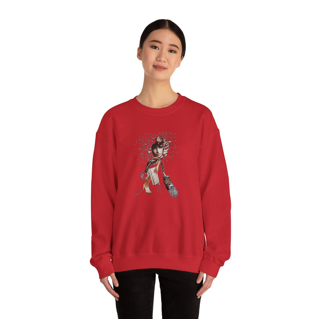 Medusa Goddess Crewneck Sweatshirt — Mythic Floral Medusa Design