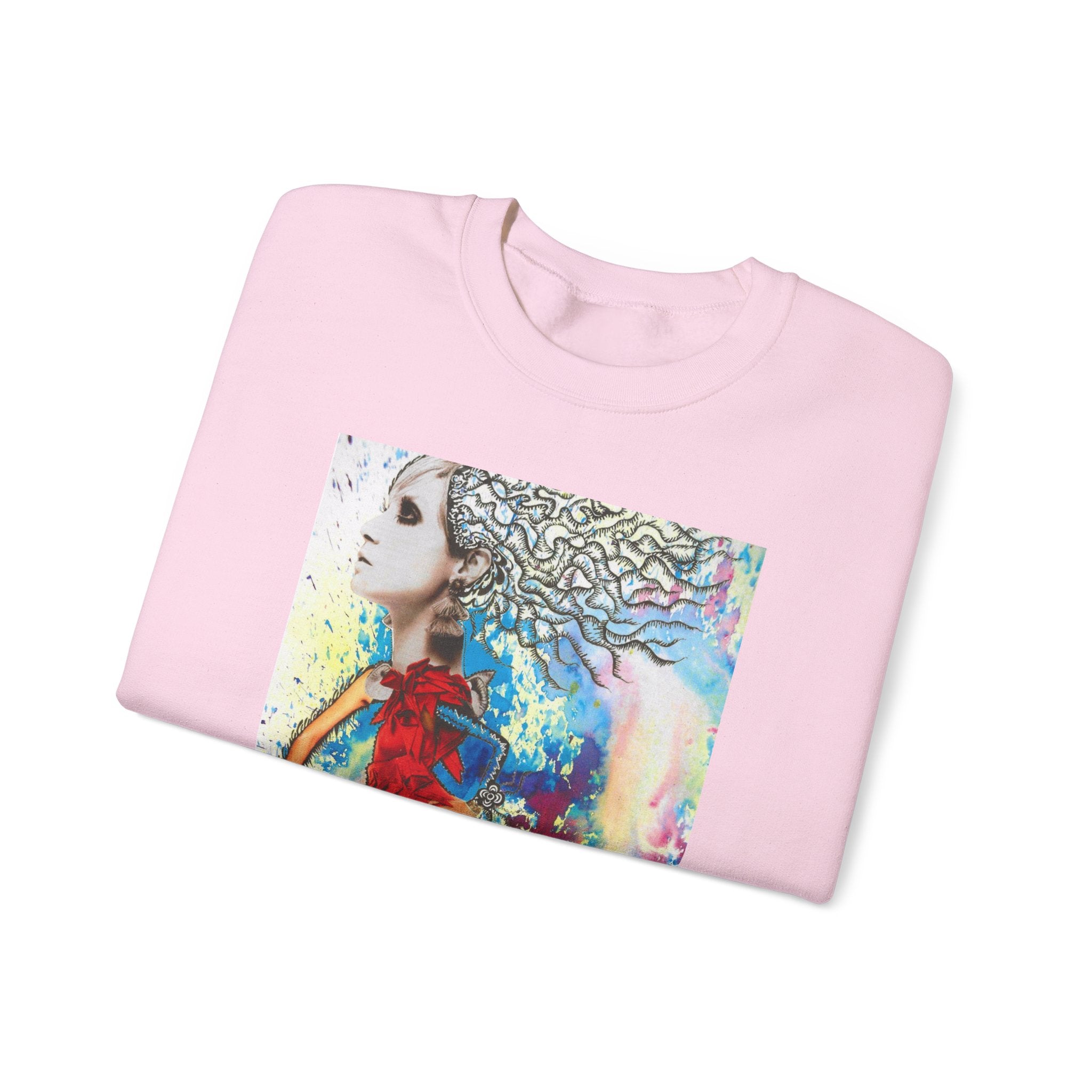 Colorful Abstract Woman Portrait Sweatshirt | Psychedelic Paint Art