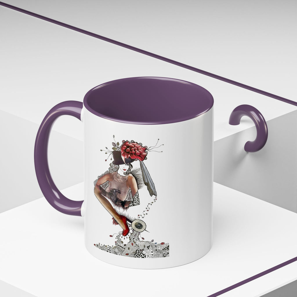 Floral Skull Pinup Mug | Accent Coffee Mug