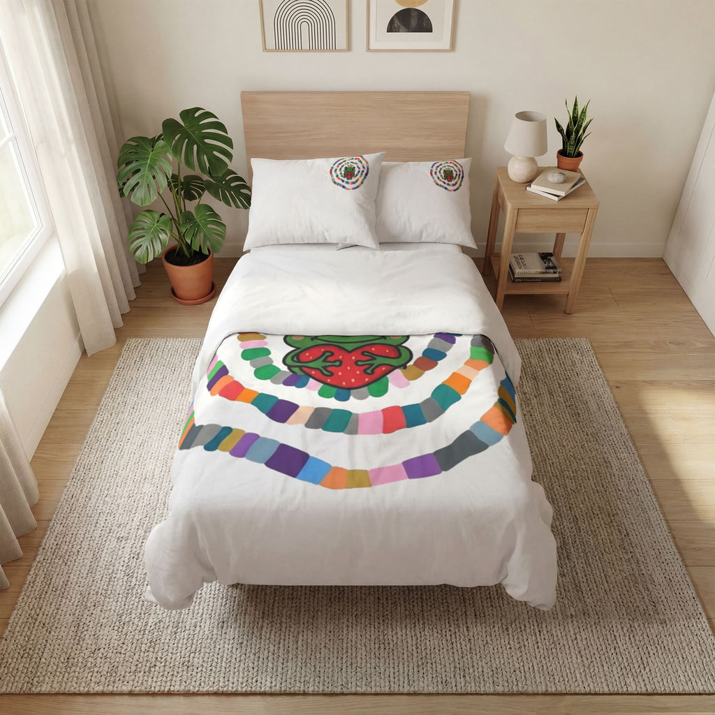 Crowned Frog Heart Duvet Cover