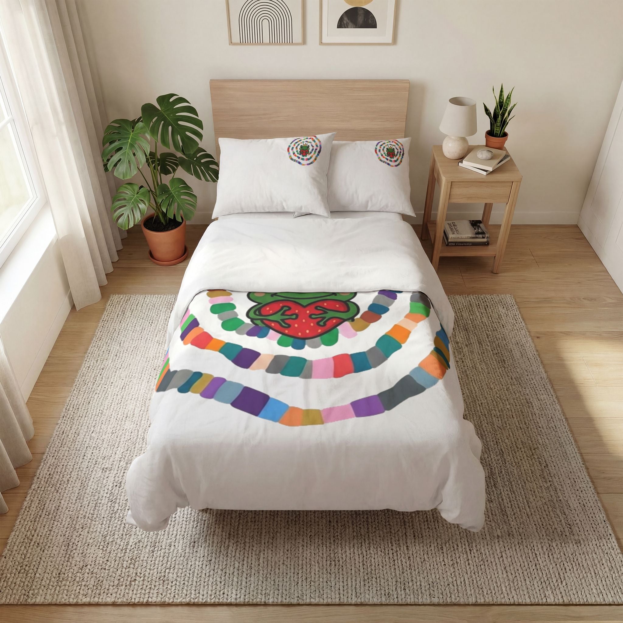 Crowned Frog Heart Duvet Cover