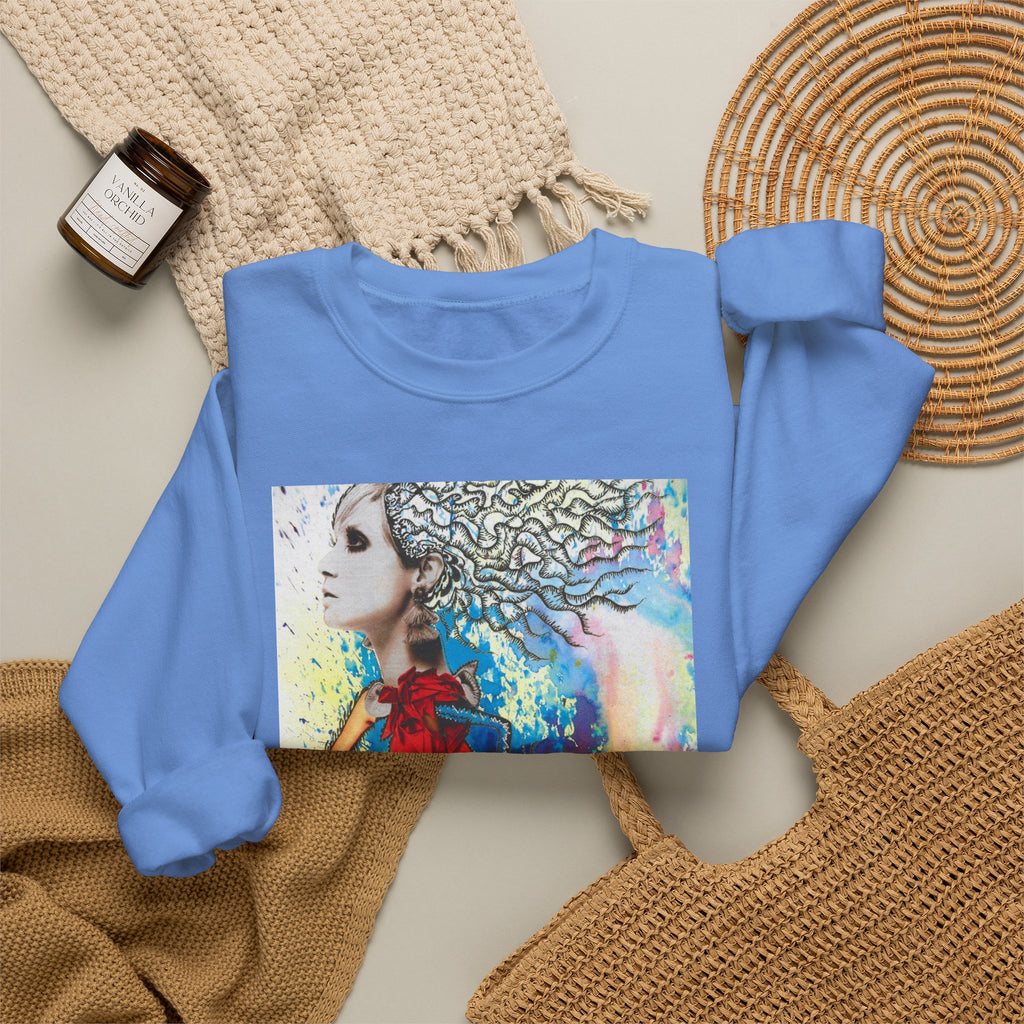 Colorful Abstract Woman Portrait Sweatshirt | Psychedelic Paint Art