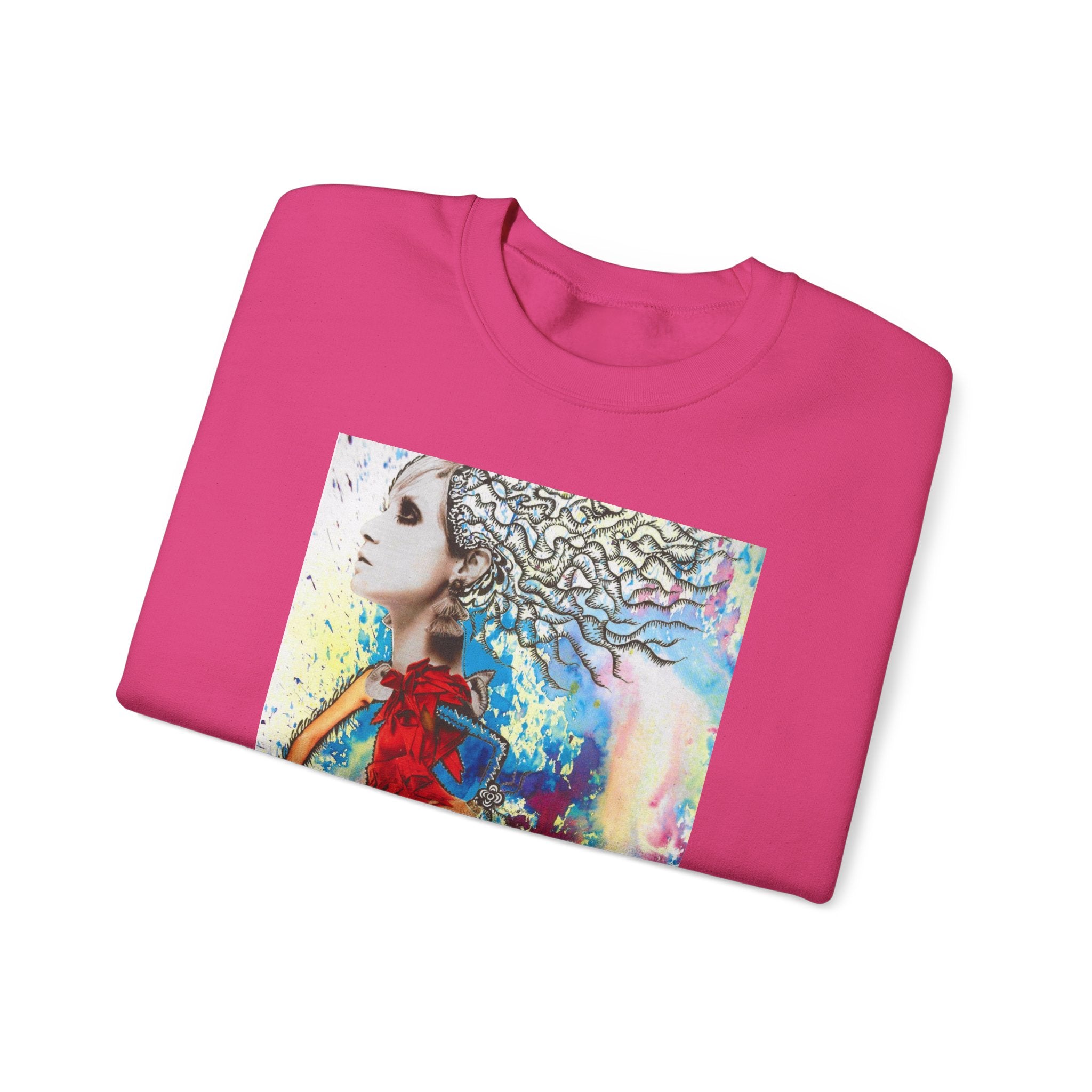 Colorful Abstract Woman Portrait Sweatshirt | Psychedelic Paint Art