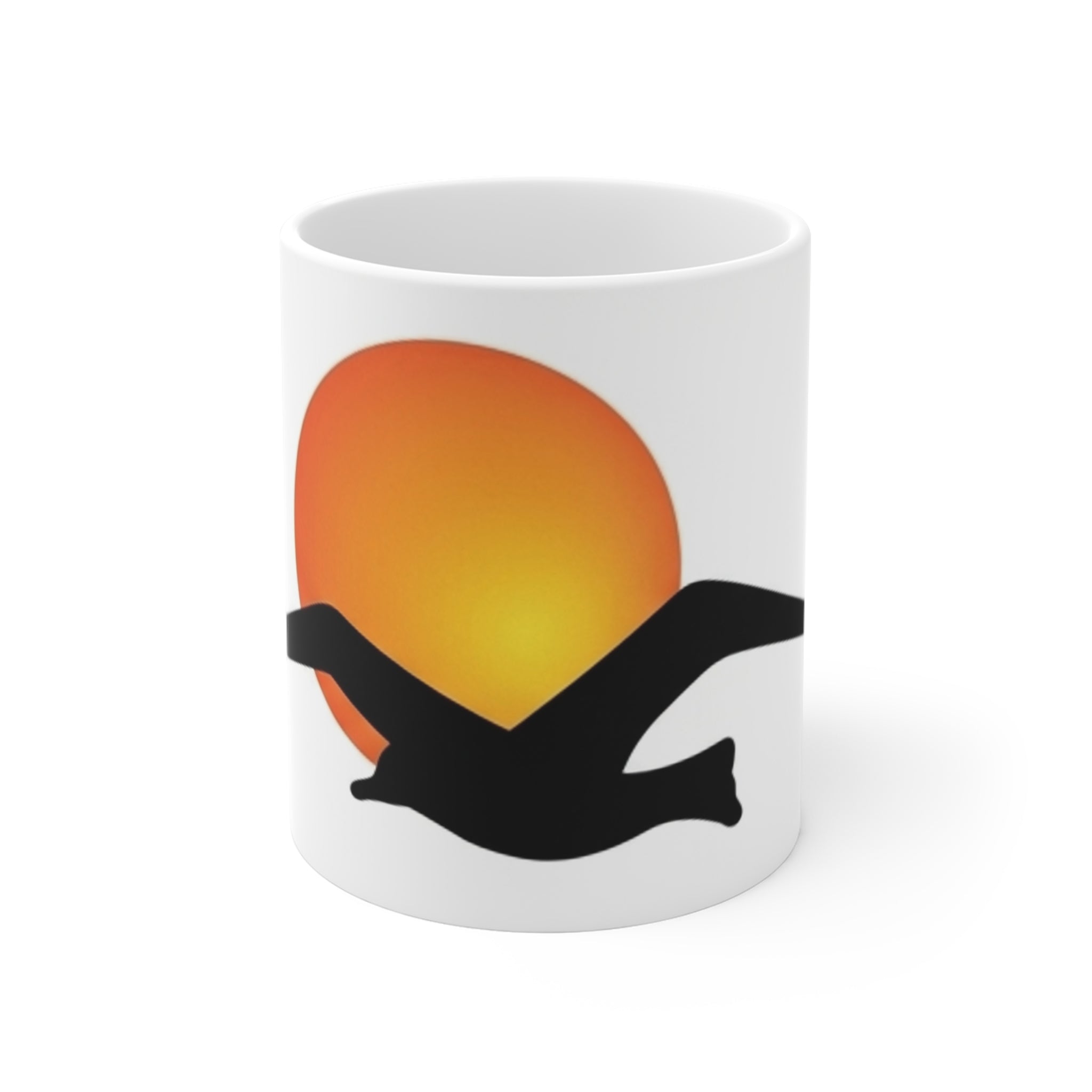 Seagull Sunset Mug | Beach Sunrise Silhouette Coffee Cup