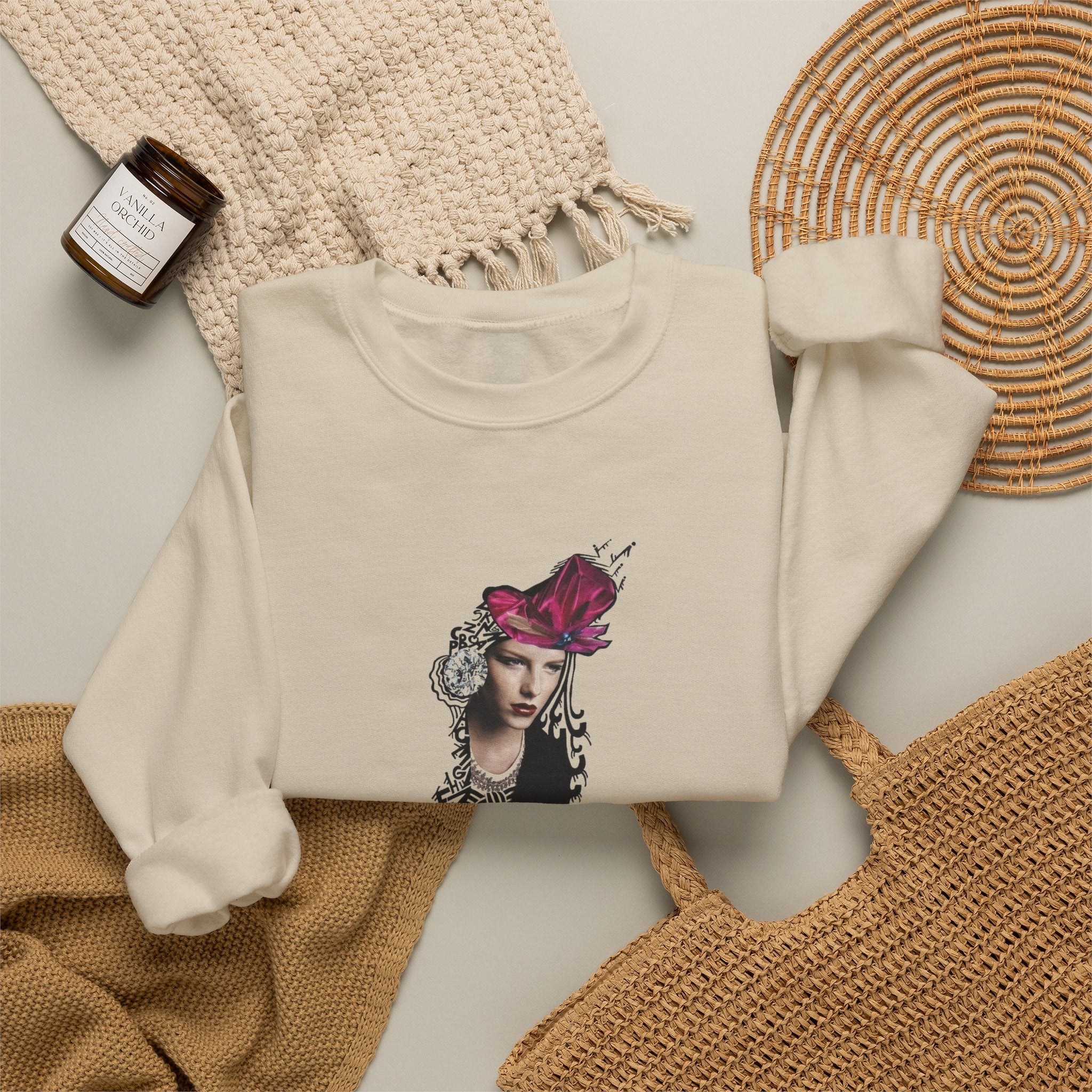Vintage Floral Lady Portrait Sweatshirt