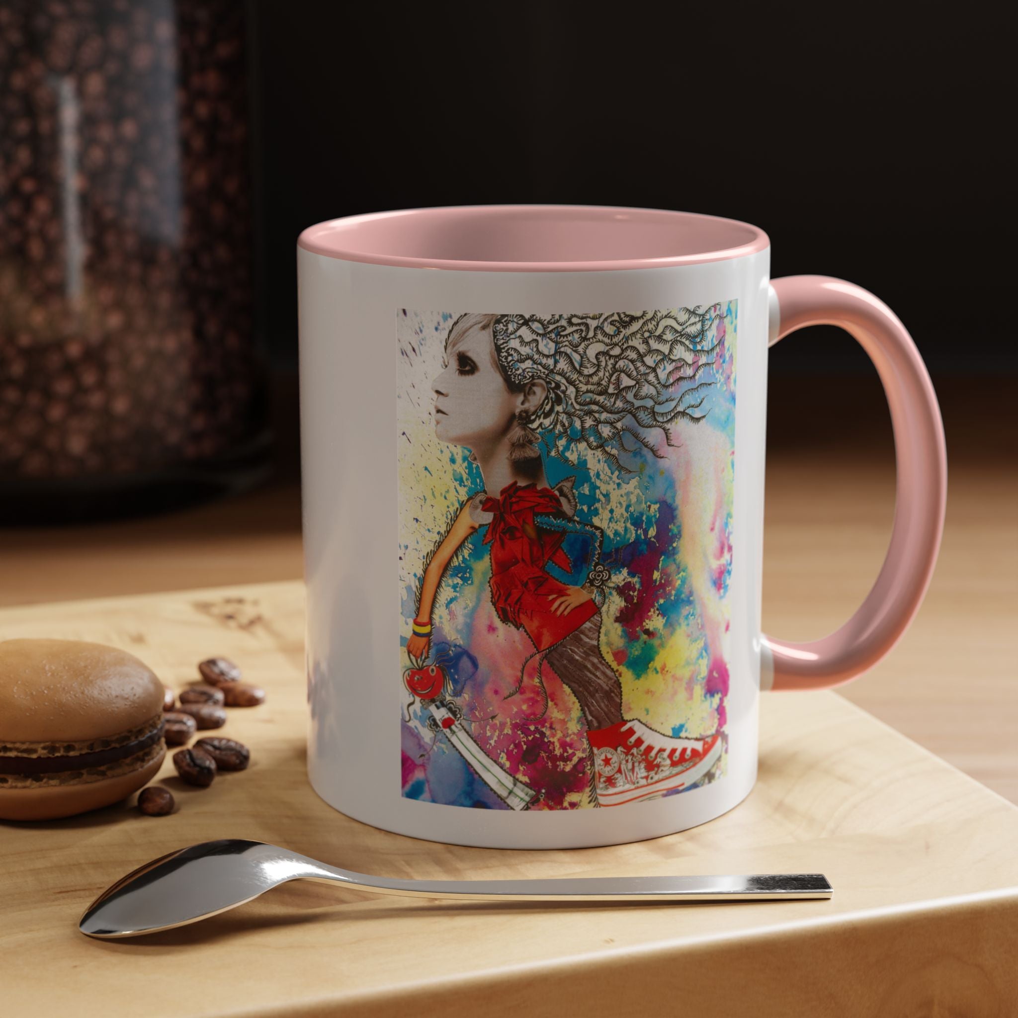 Colorful Abstract Woman Portrait Mug | Accent Coffee Mug